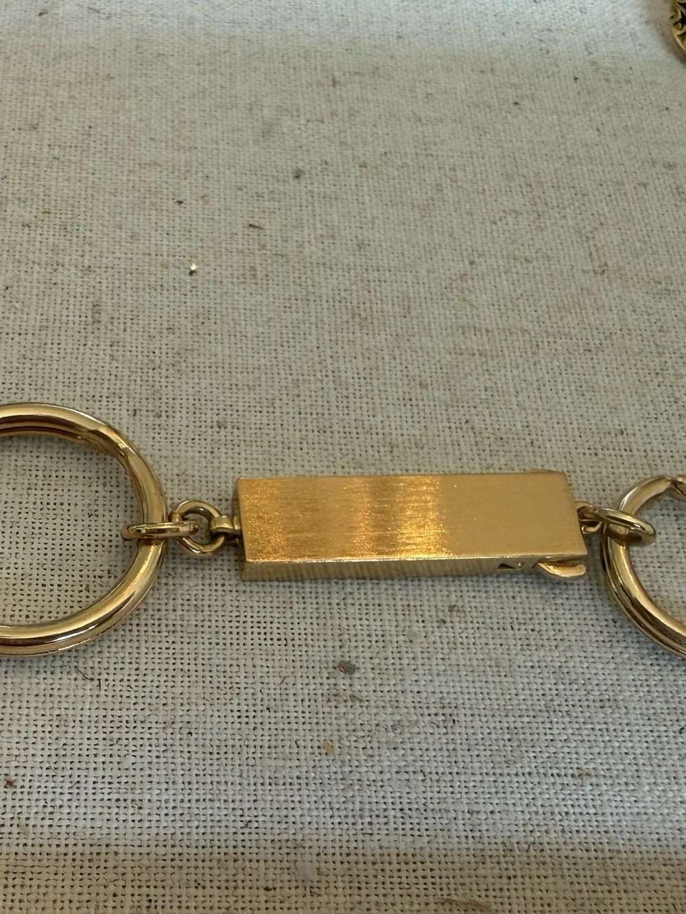 Vintage Gold Men's Double Ring Key Holder valet key